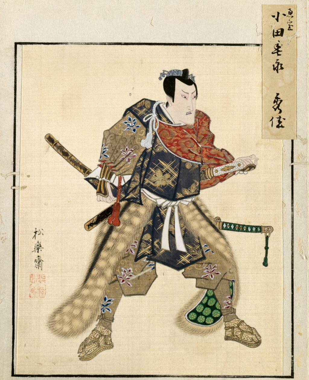 Blad fra album med skuespillerportrætter, ca. 1790-1810. af Shorakusai