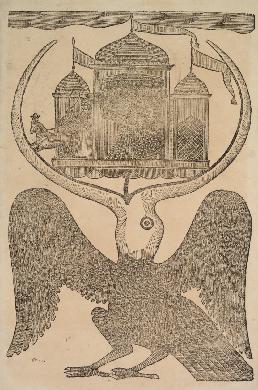 Jatayu Rama Mytisk fugl hindrer Ravanas vogn, forsøger at forhindre bortførelse af Sita, 1800-tallet. af Shri Gobinda Chandra Roy
