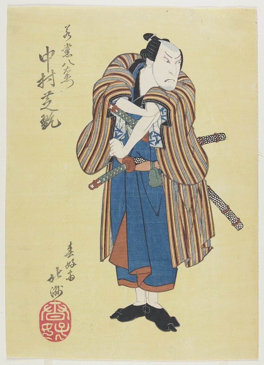 Skuespilleren Nakamura Shikan, begyndelsen af det 19. århundrede af Shunkosai Hokushu