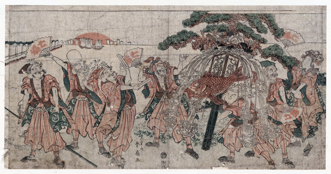 Seven Lucky Gods af Shunsen (Shunko II), Katsukawa (1762-1830) af Shunsen Katsukawa