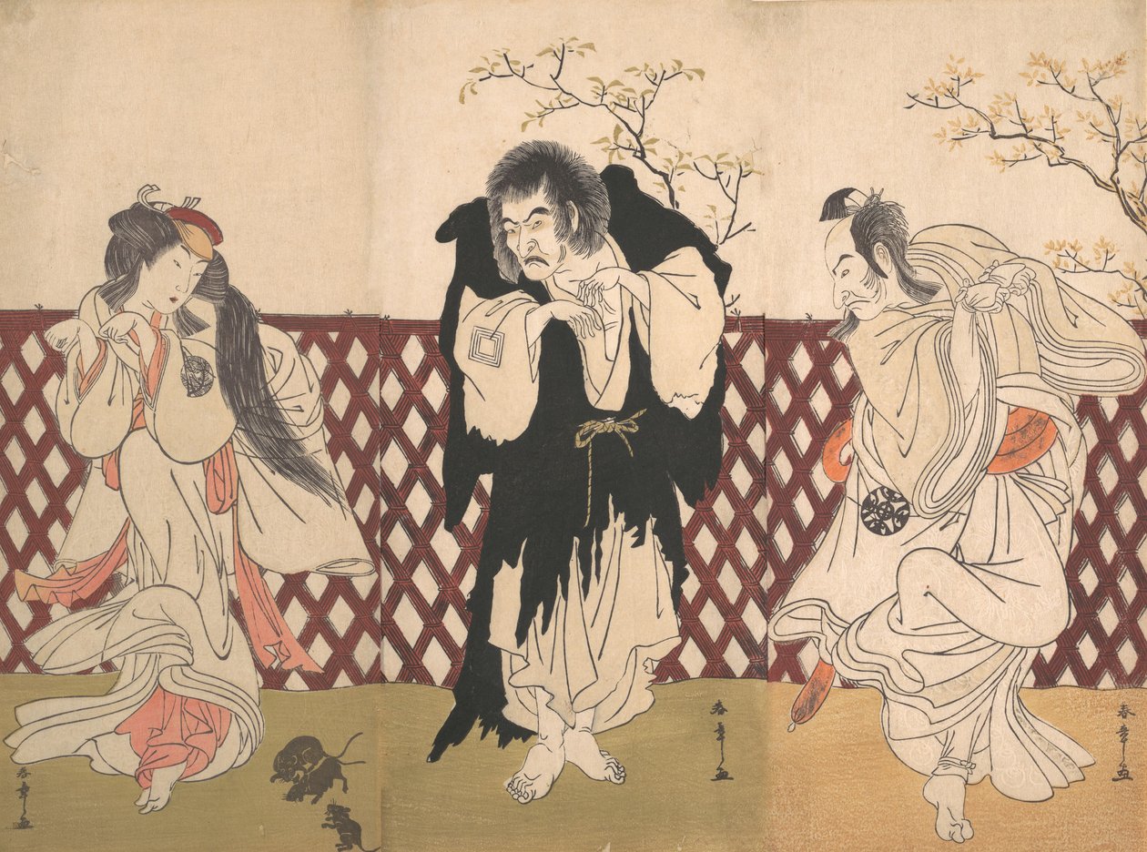 Ichikawa Danjuro IV i rollen som munken Mongaku fra Play Hana-zumo Genji-biki, 1775. af Shunsho