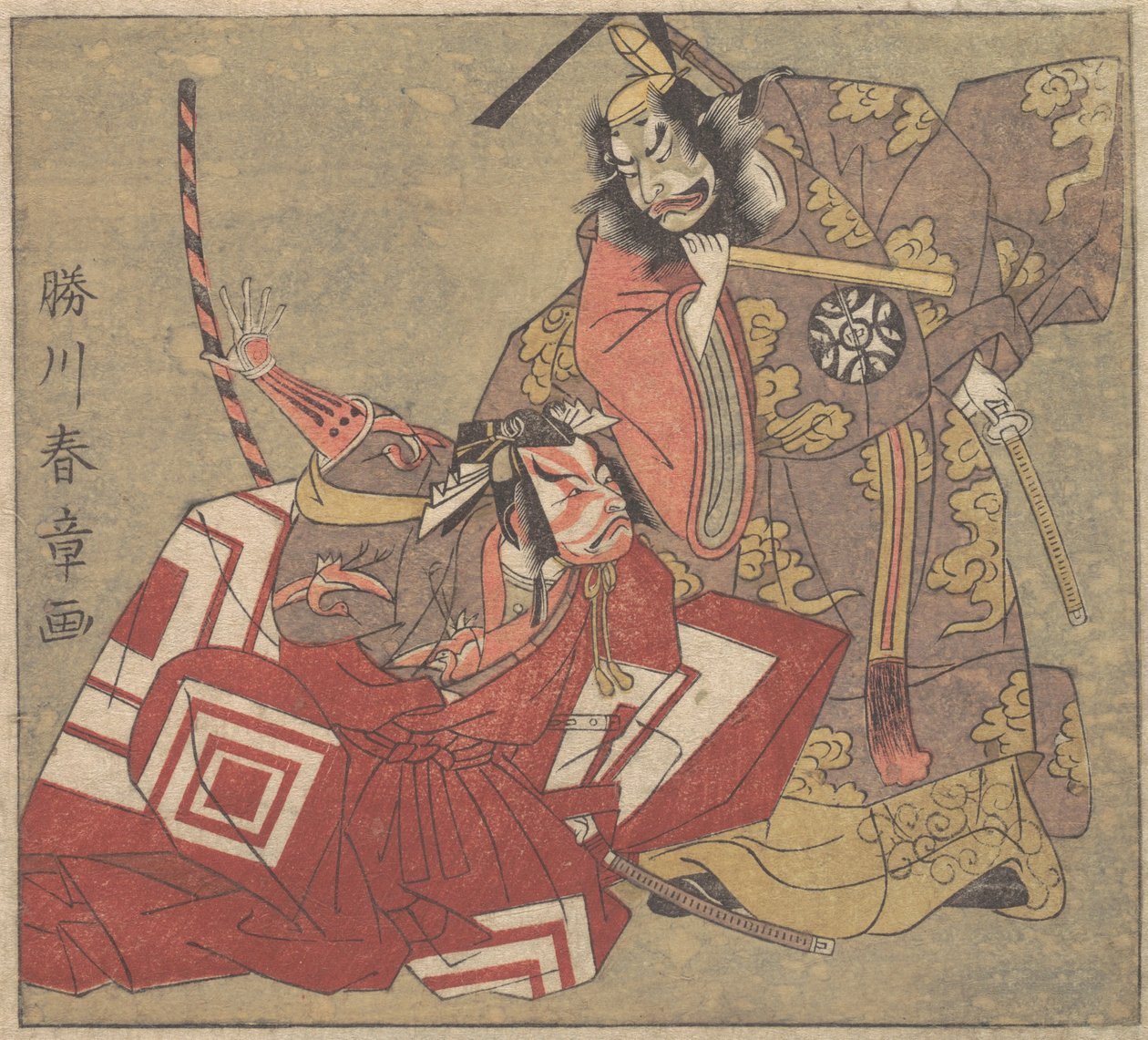 Scene fra et drama, 1700-tallet. af Shunsho