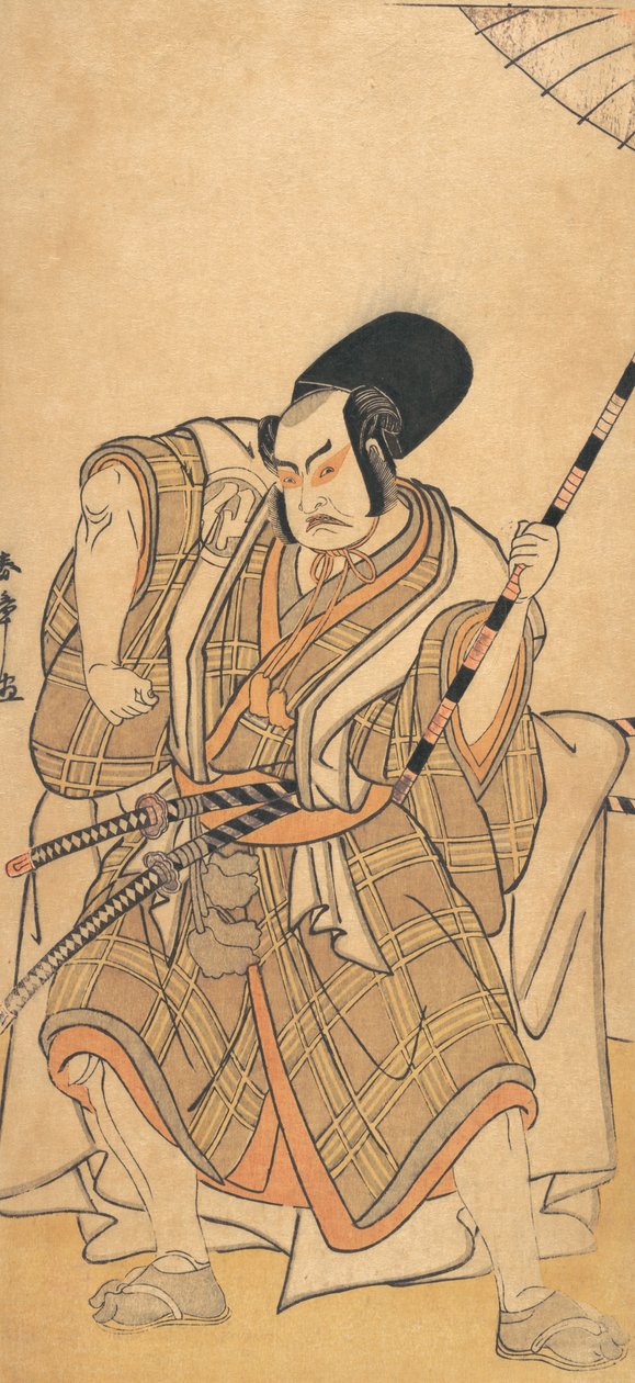Skuespilleren Nakamura Sukegoro II som en samurai forklædt som en Shicho eller ledsager..., ca. 1778. af Shunsho