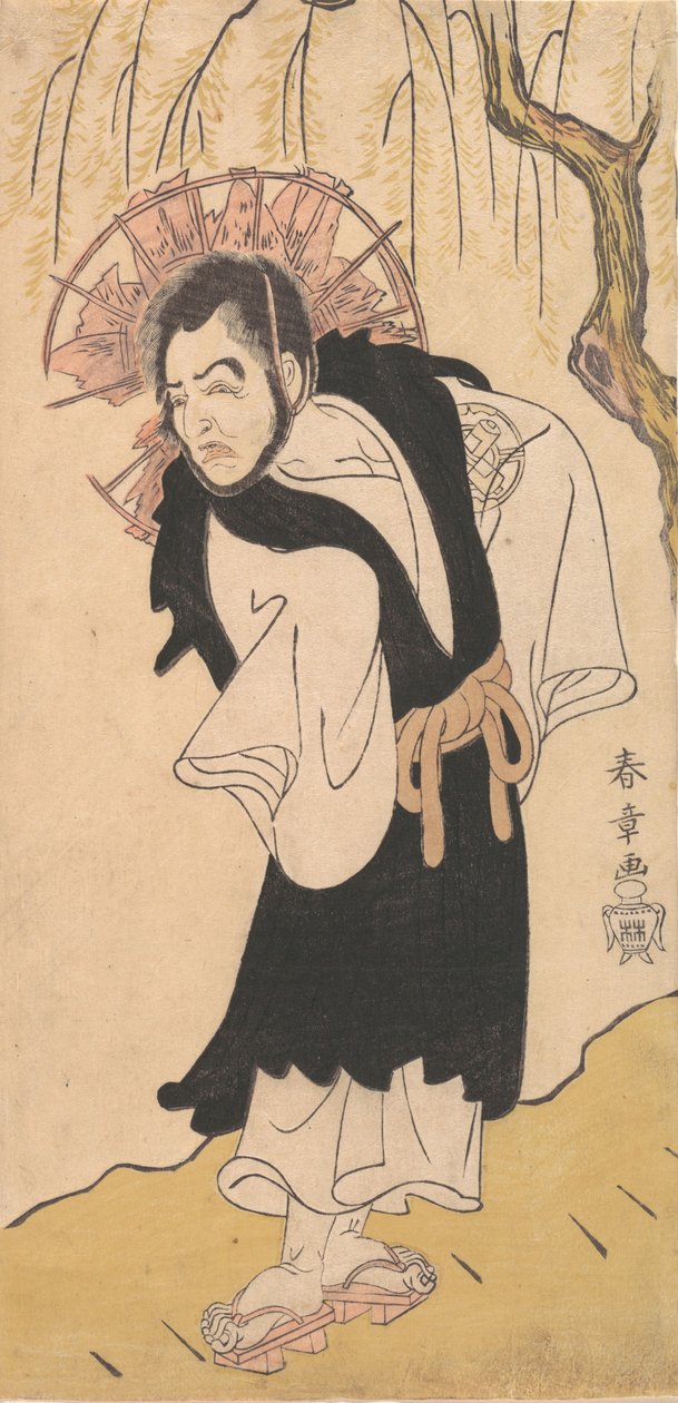 Skuespilleren Nakamura Utaemon I som munk under et piletræ, 1726-1792. af Shunsho