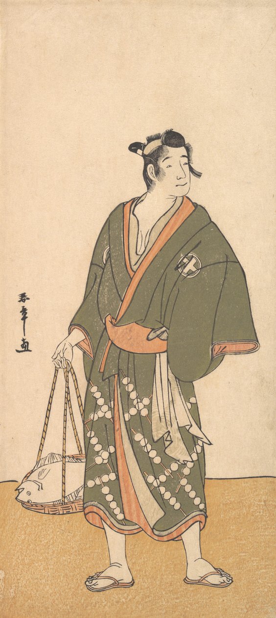 Skuespilleren Otani Hiroemon III som fiskehandler, 1726-1792. af Shunsho