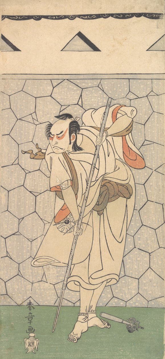 Den første Nakamura Nakazo som kriger forklædt som en Rokubu, 1770 eller 1771. af Shunsho