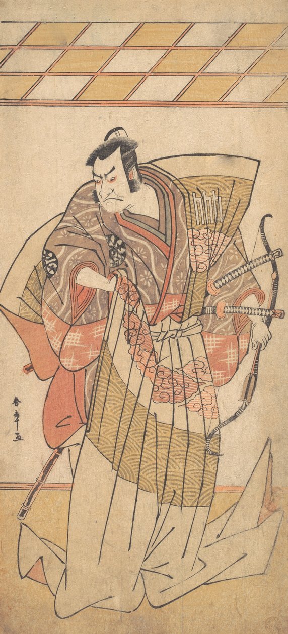 Den første Nakamura Nakazo som en mand af høj rang påklædt i Naga-Bakama, ca. 1781. af Shunsho