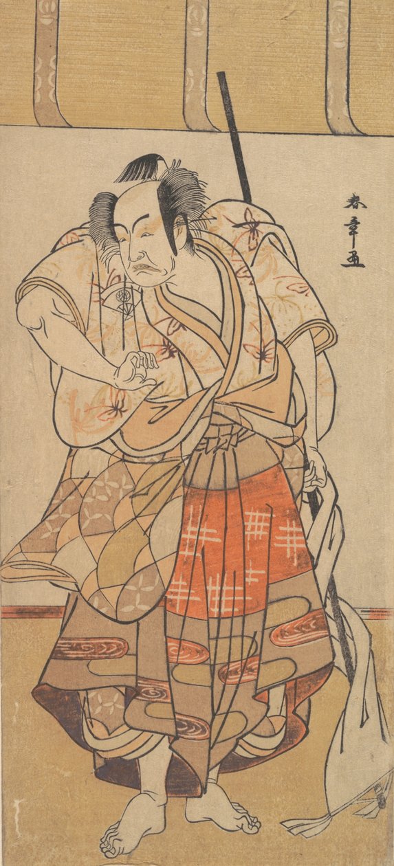 Den første Onoe Kikugoro som en vred mand, ca. 1772. af Shunsho