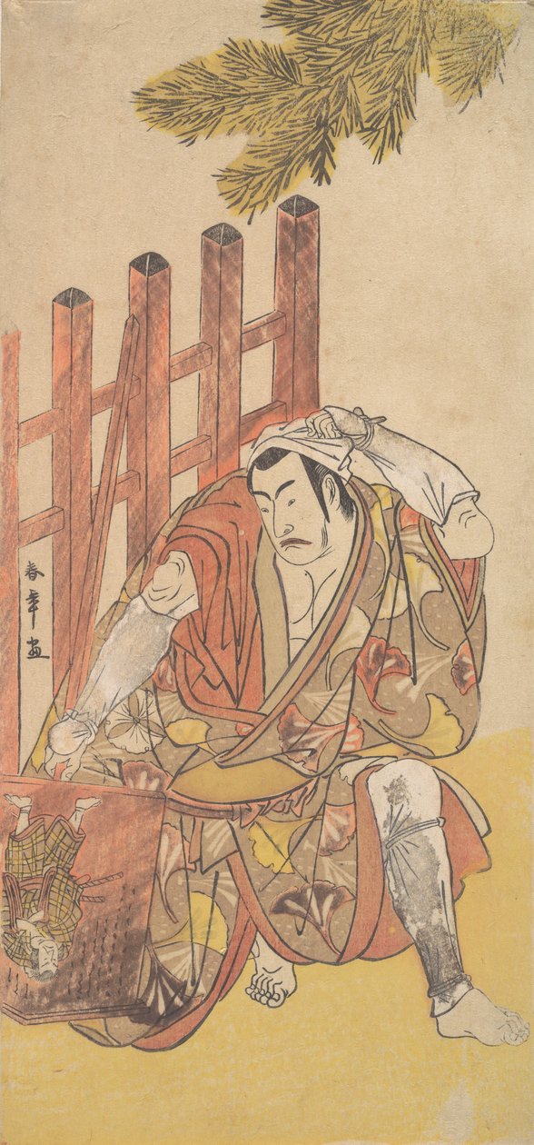 Den fjerde Matsumoto Koshiro som en fredløs ser på en træ Ninsogaki, ca. 1779-83. af Shunsho