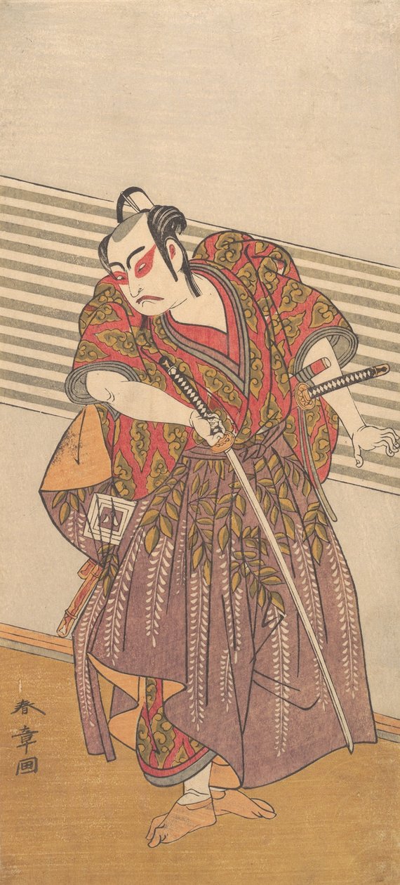 Den anden Ichikawa Yaozo som en samurai, sandsynligvis 1773. af Shunsho