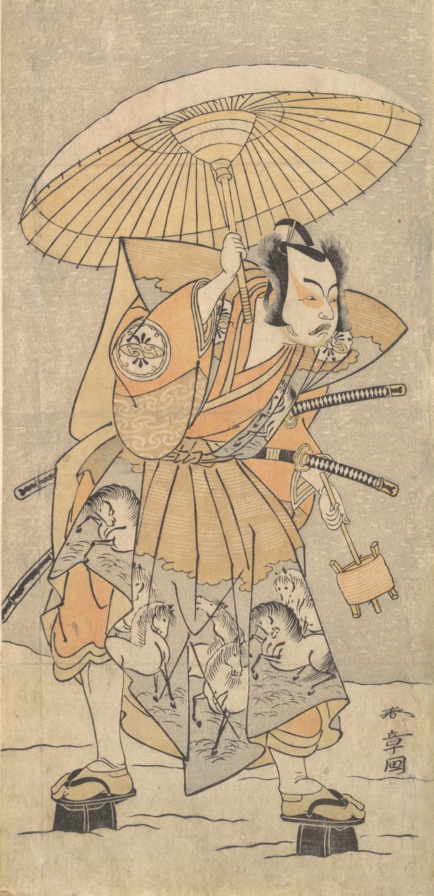 Den anden Nakamura Juzo som samurai, 1773 eller 1774. af Shunsho