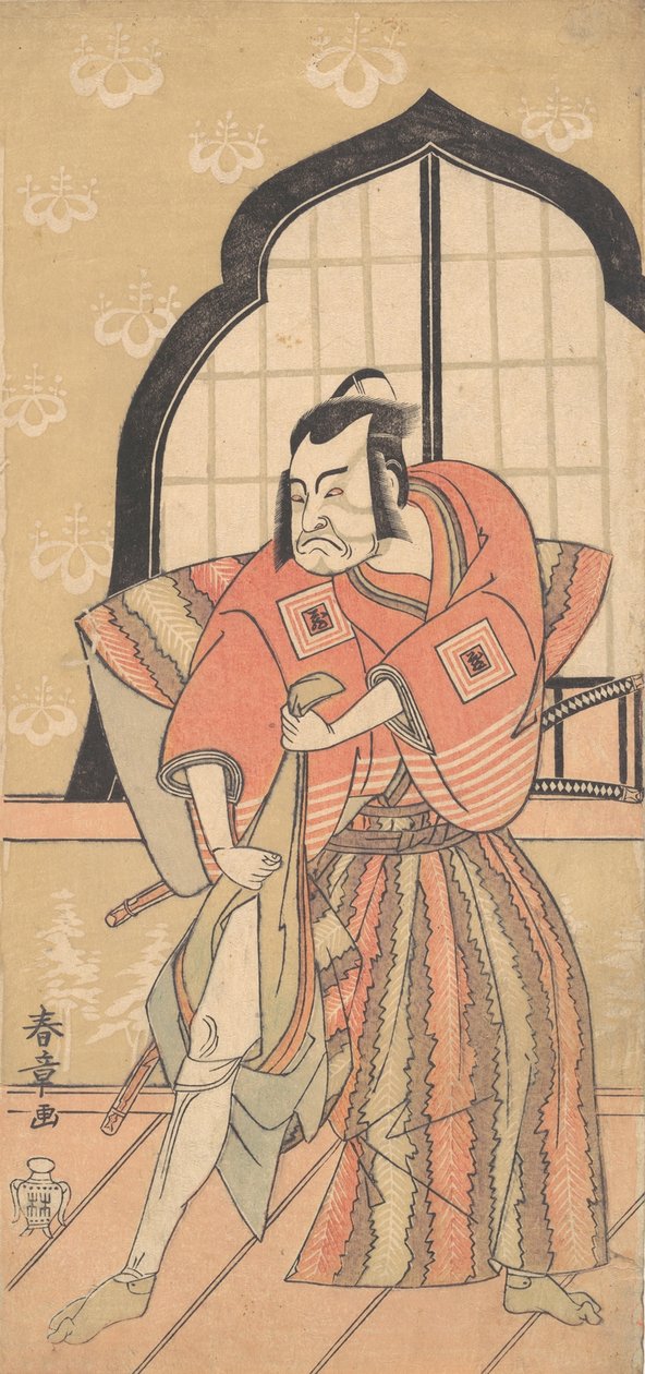 Den tredje Ichikawa Danzo som en samurai klædt i en ceremoniel kamishimo, 1769 eller af Shunsho