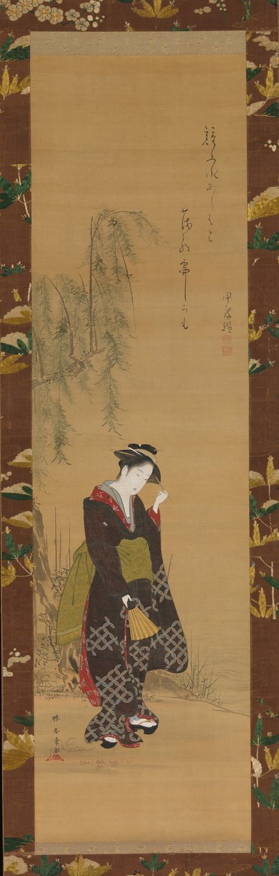 Kvinde under et piletræ, 1700-tallet. af Shunsho