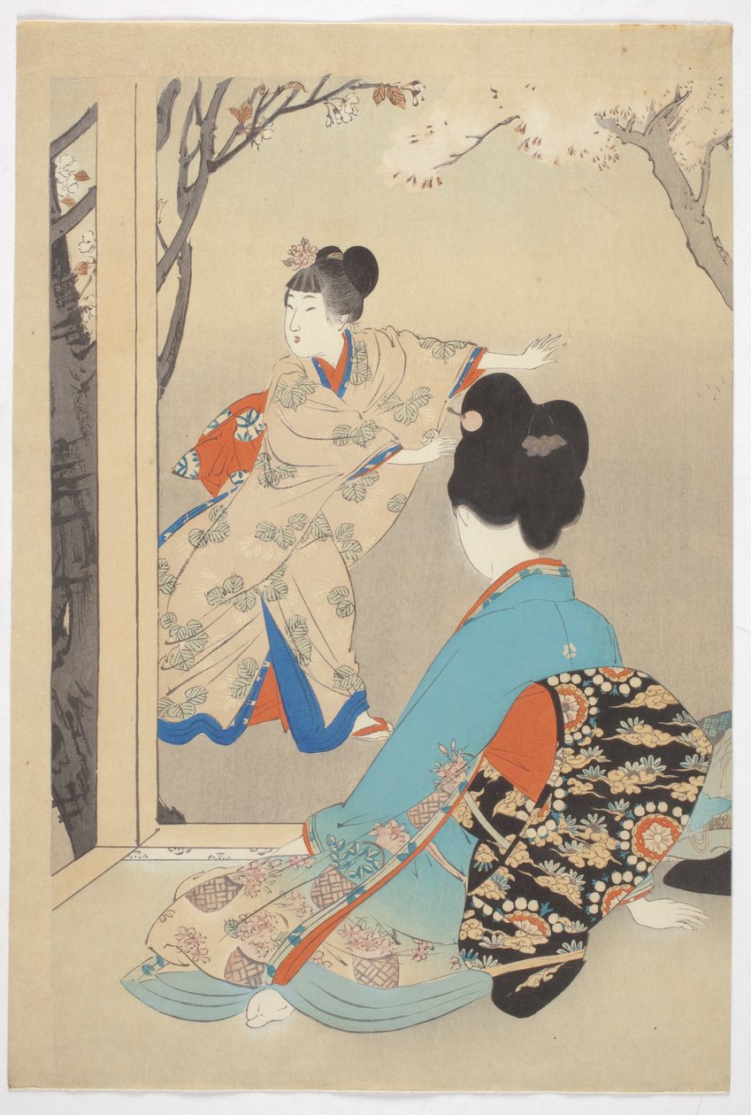 Three Blooming Cherry Trees, fra serien 