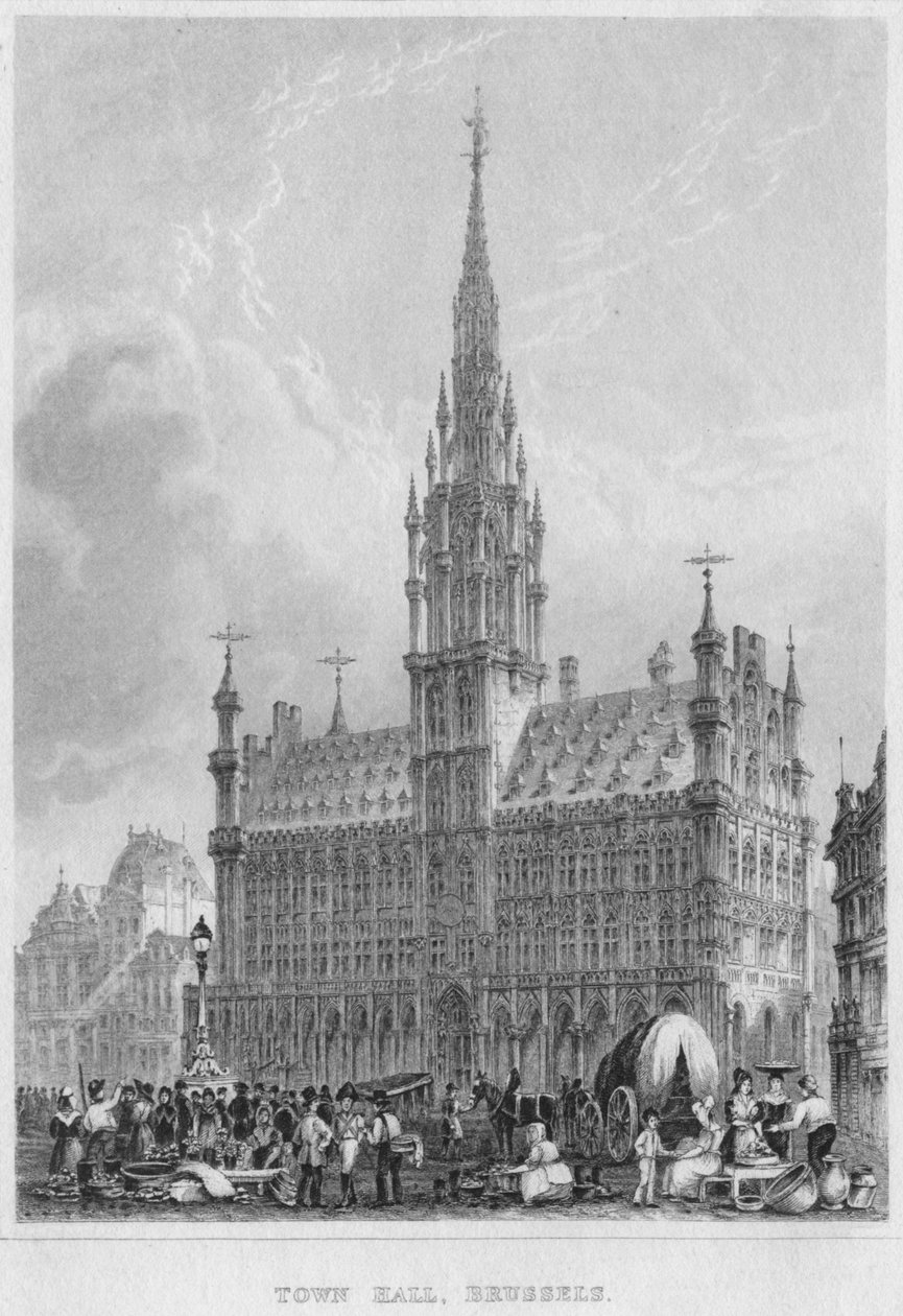 Rådhus, Bruxelles, 1850 af Shury and Son
