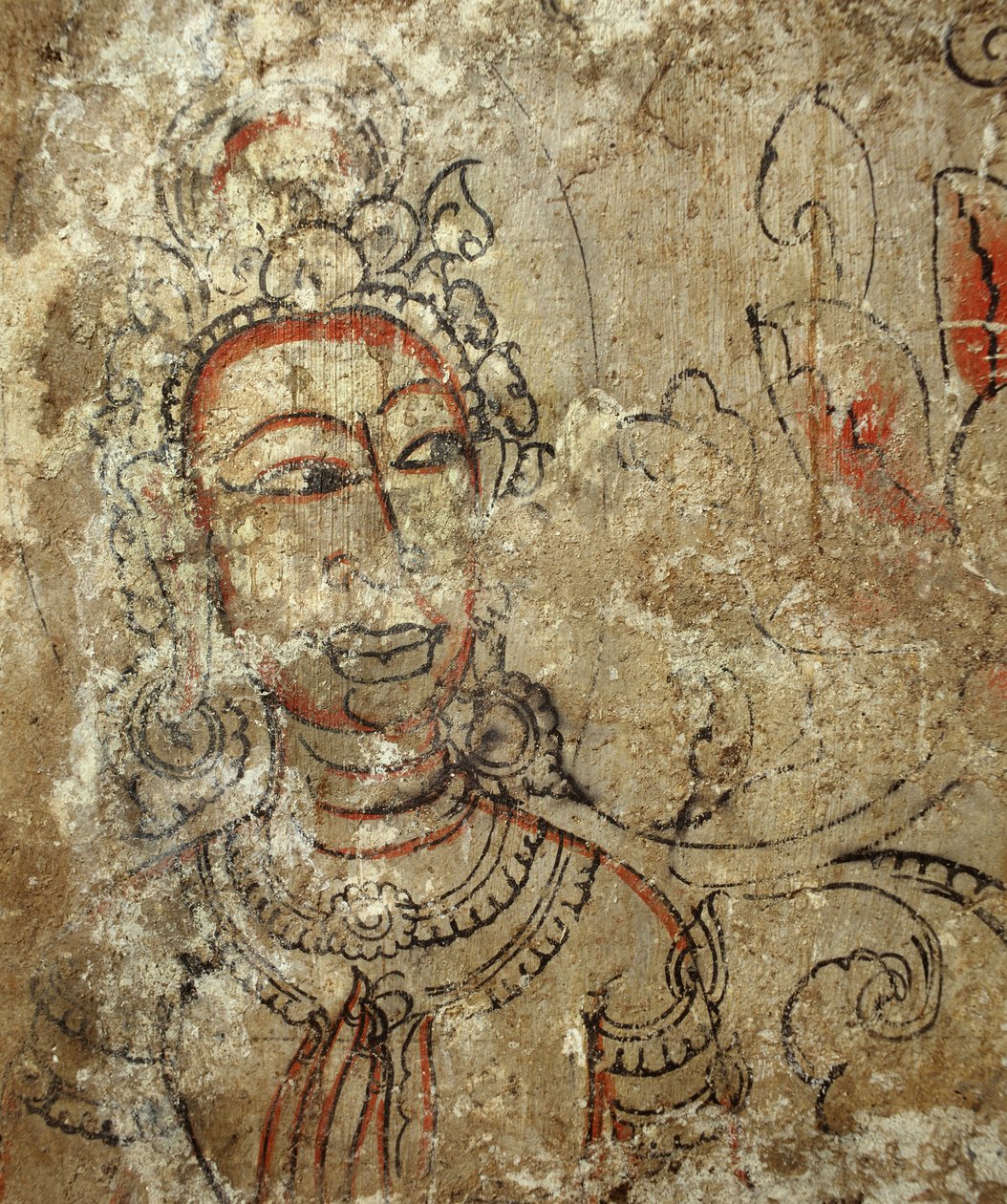 Detalje af en kvindelig gudinde fra prangens krypt, 1424 af Siamese School