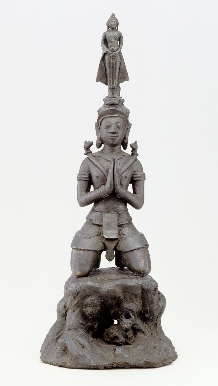 Siva ærer Buddha, Lan Na kultur (bronze) af Siamese School
