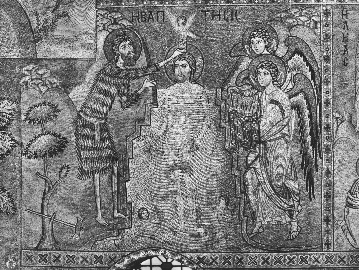 Kristi dåb af Johannes Døberen (mosaik) af Sicilian School