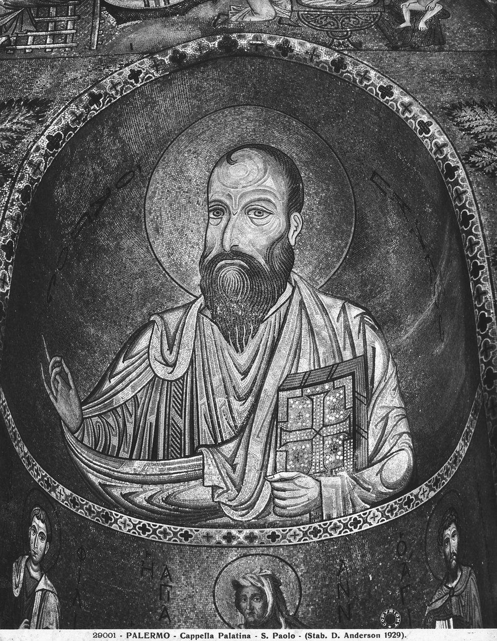 St. Paul (mosaik) af Sicilian School