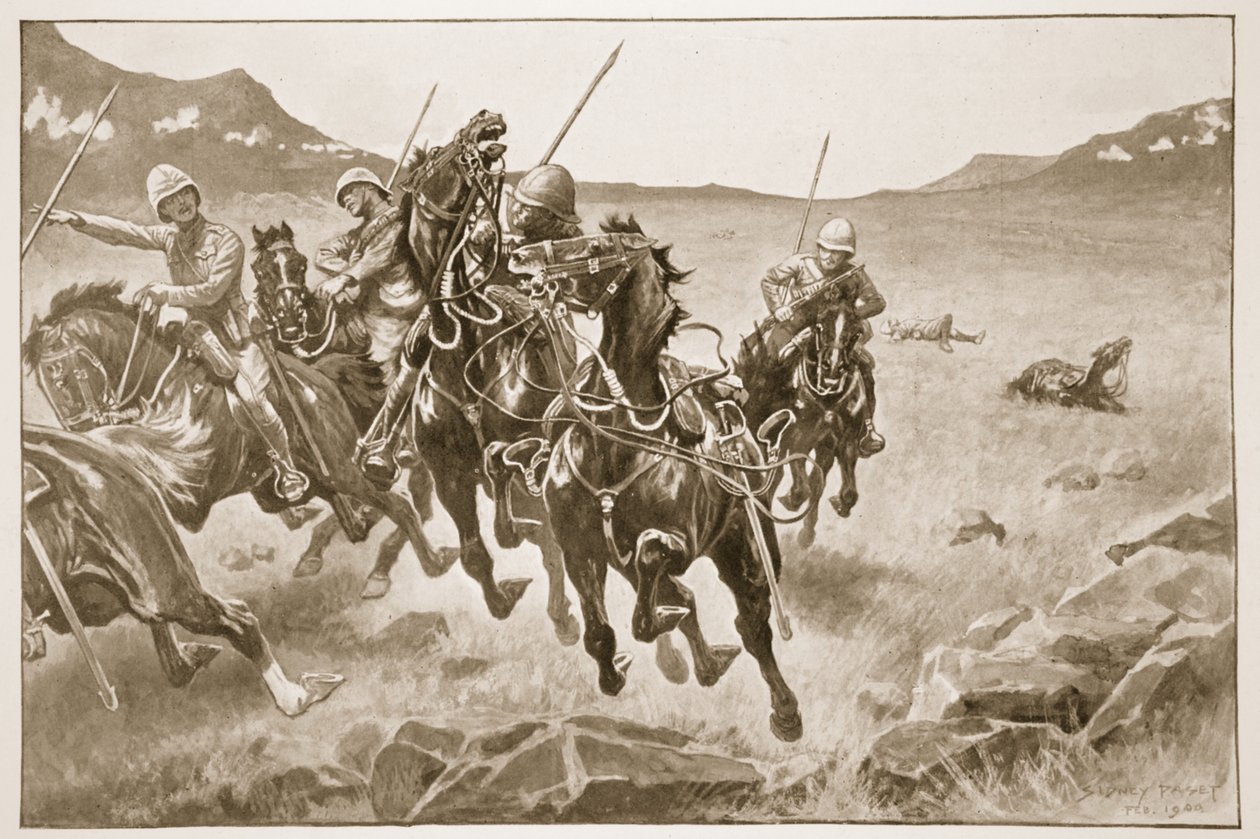 Løb handsken: en Lancer Patrol under krydsild, illustration fra 