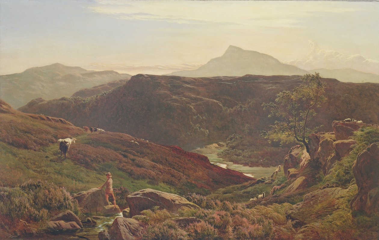 Moel Siabod fra Capel Curmon, 1867 af Sidney Richard Percy
