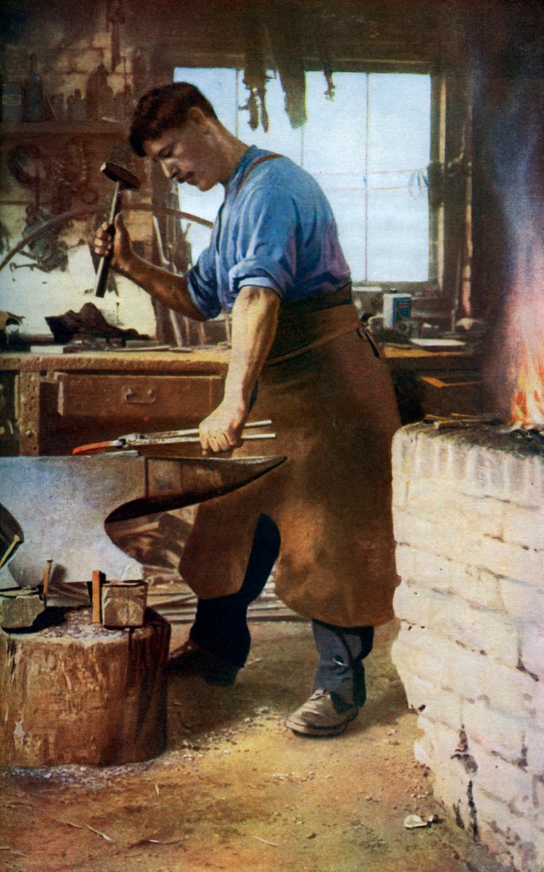 Smed på arbejde, England, c1922 af Sidney H Nicholls