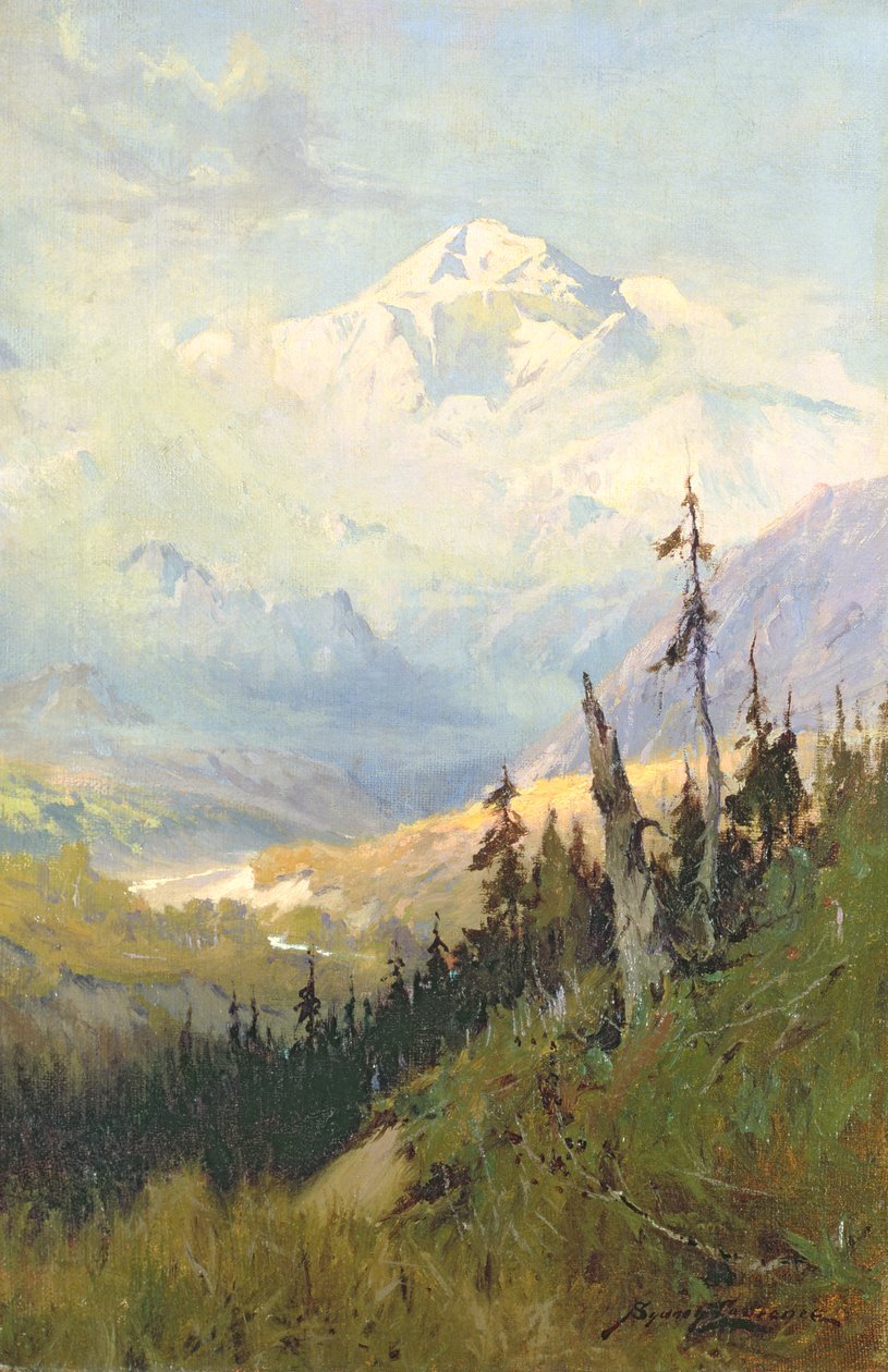 An Autumn Day, Mt. McKinley (olie på lærred) af Sidney Laurence