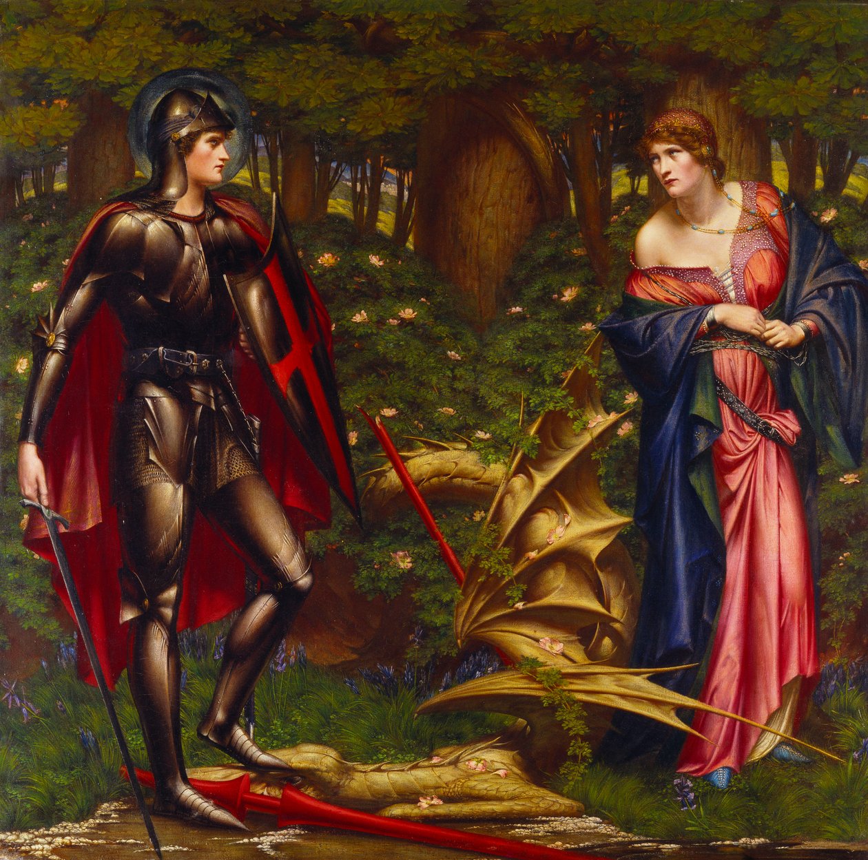 St. George and the Dragon (olie på lærred) af Sidney Meteyard