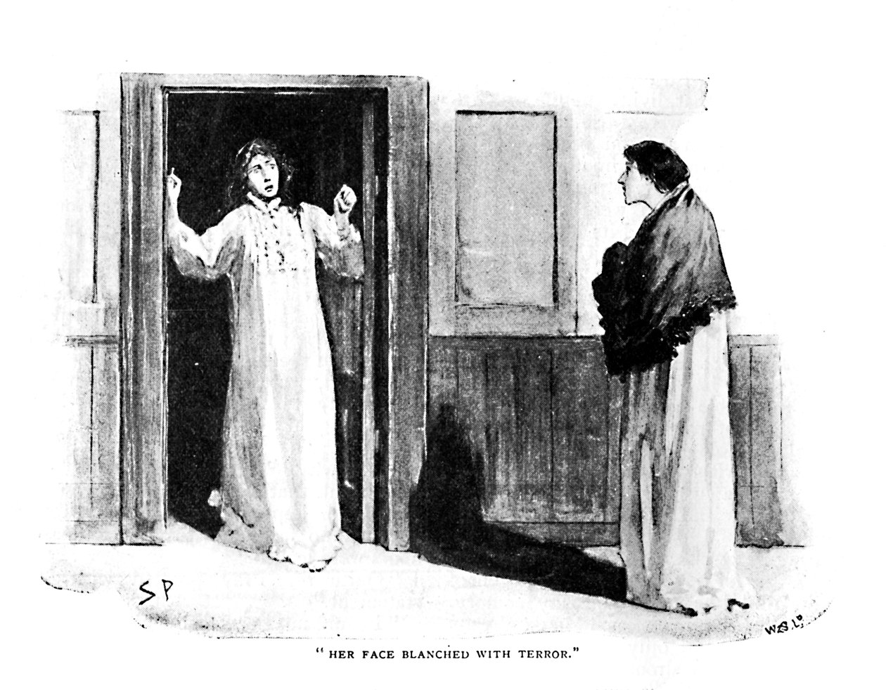 Hendes ansigt blancheret af rædsel, 1892 af Sidney Paget