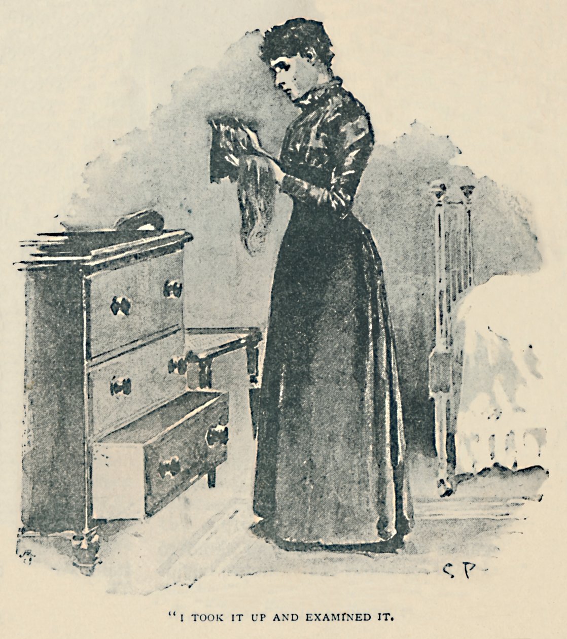 Jeg tog det op og undersøgte det, 1892 af Sidney Paget