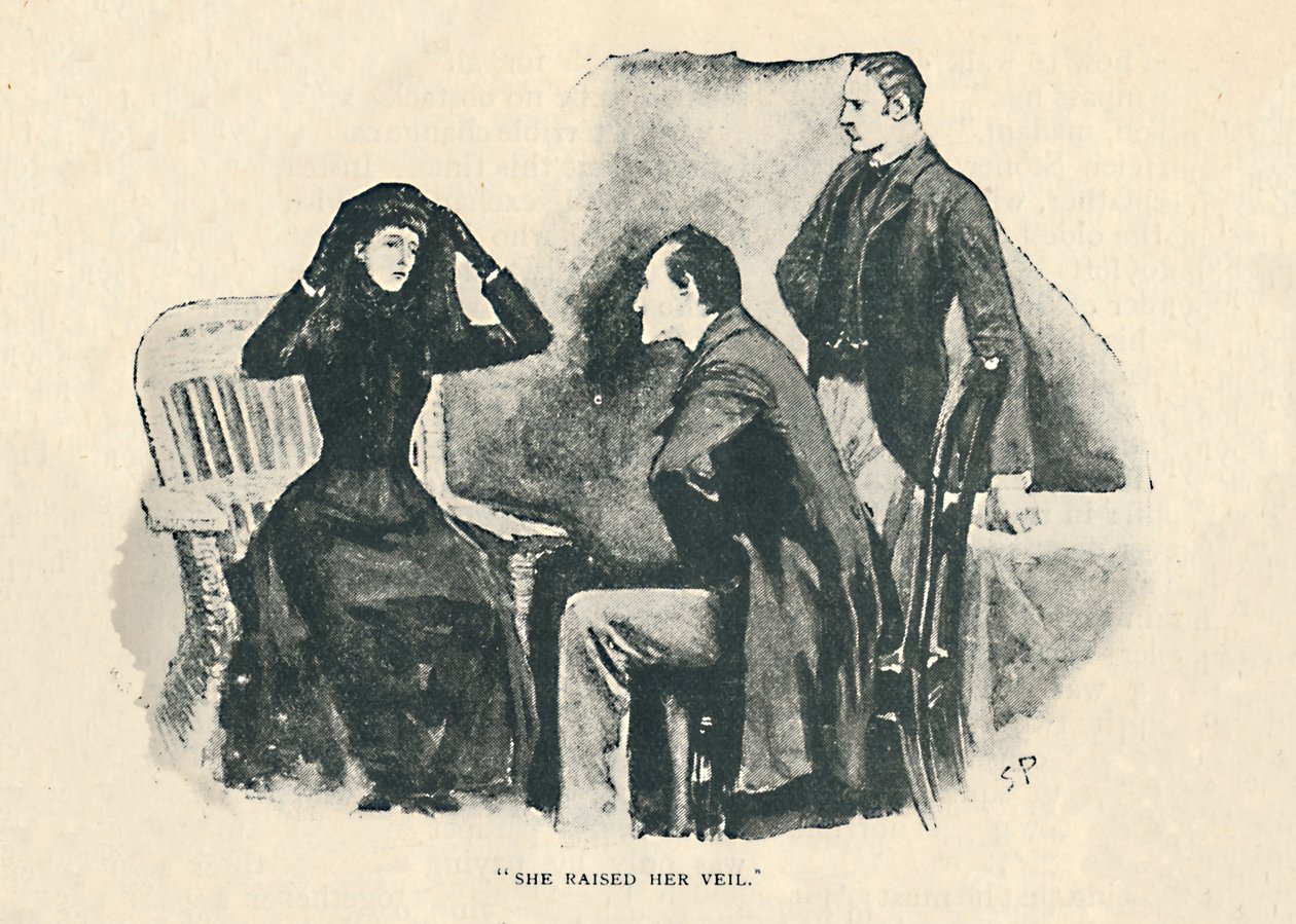 Hun løftede sit slør, 1892 af Sidney Paget