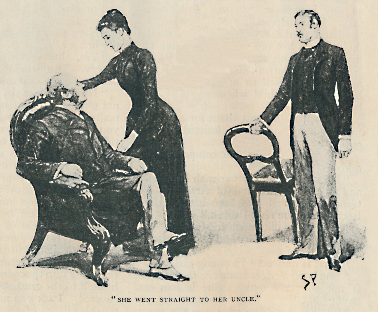 Hun gik direkte til sin onkel, 1892 af Sidney Paget