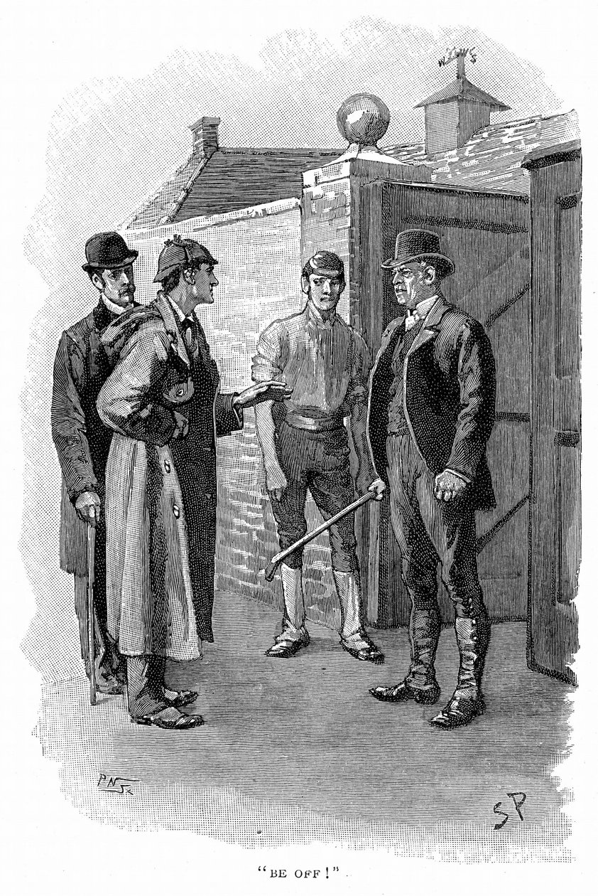 Sherlock Holmes og Dr. Watson efterforsker af Sidney Paget