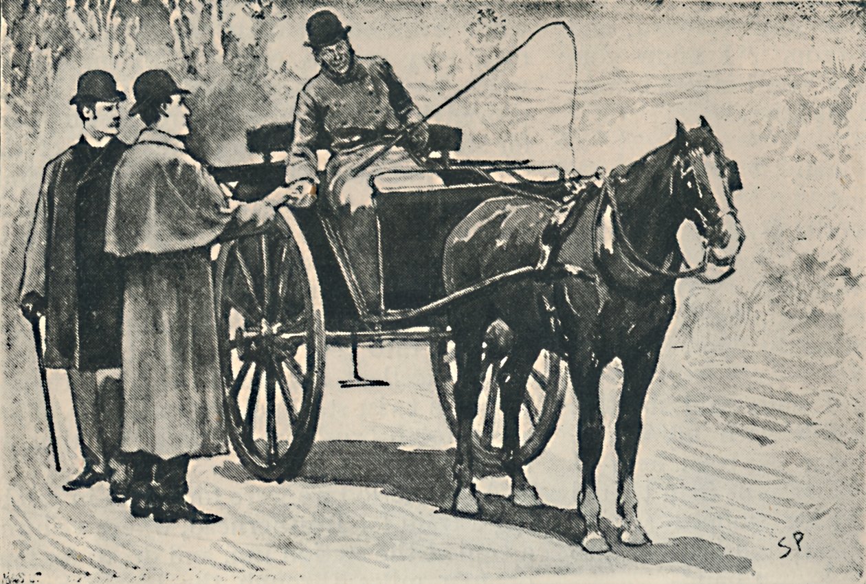 Vi gik af, betalte vores billetpris., 1892 af Sidney Paget