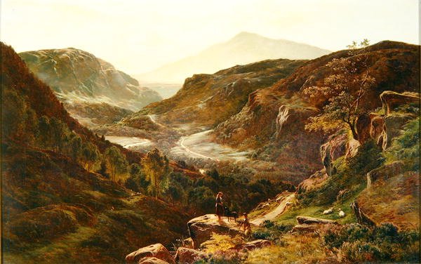 Dreng og pige passer en flok af Sidney Richard Percy