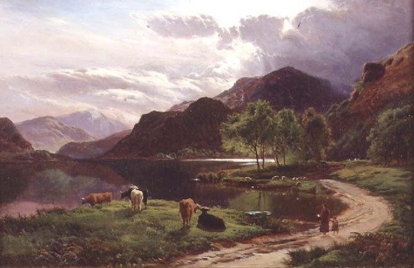 Aften (olie på lærred) af Sidney Richard Percy