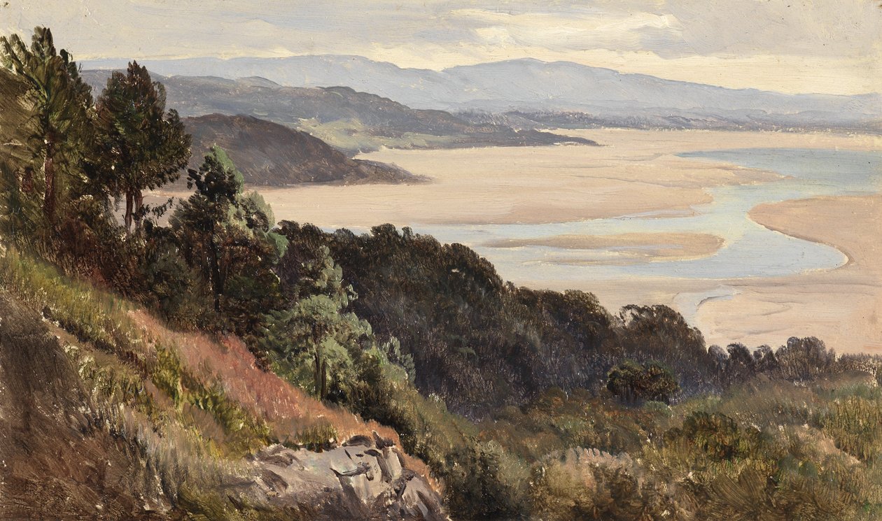 Lancaster Sands (olie på papir) af Sidney Richard Percy