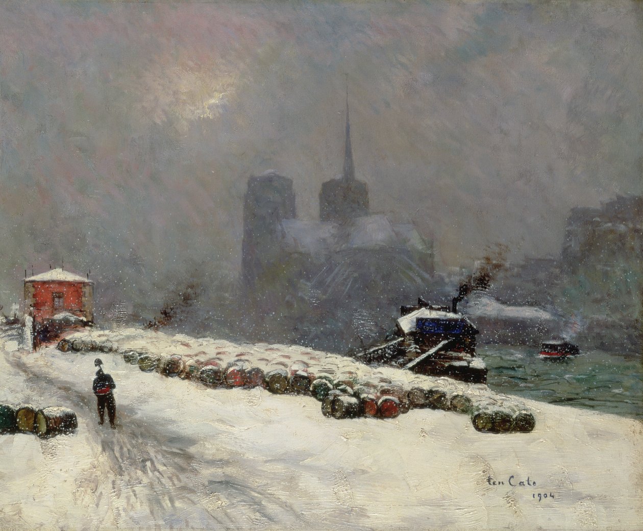 Notre Dame i sneen, 1904 af Siebe Johannes Ten Kate