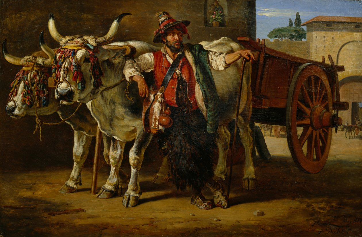 Mand med tyrevogn, Firenze af Siegwald Johannes Dahl