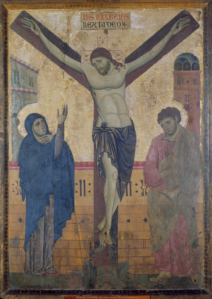 Korsfæstelse, ca. 1285 (tempera med guld på panel) af Sienese School