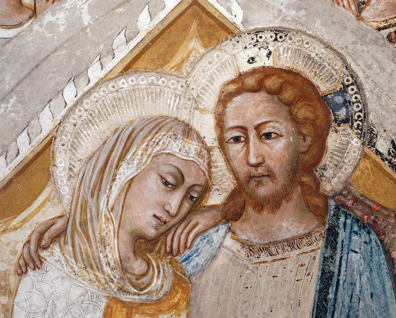Jomfruens antagelse, detaljer af Sienese School