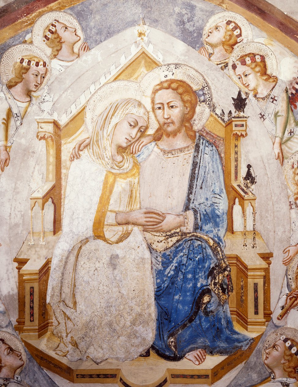 Jomfruens antagelse, detaljer af Sienese School