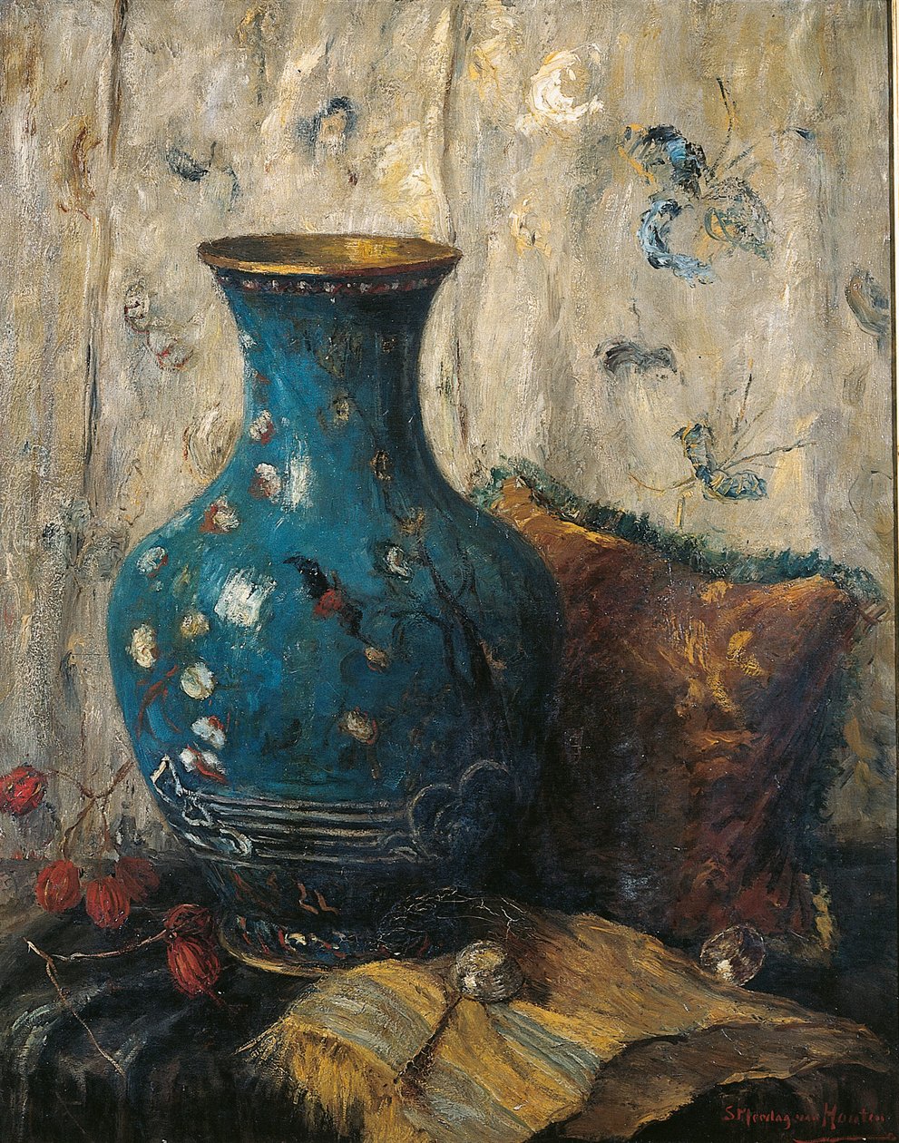 Blå vase af Sientje Mesgad van Houten