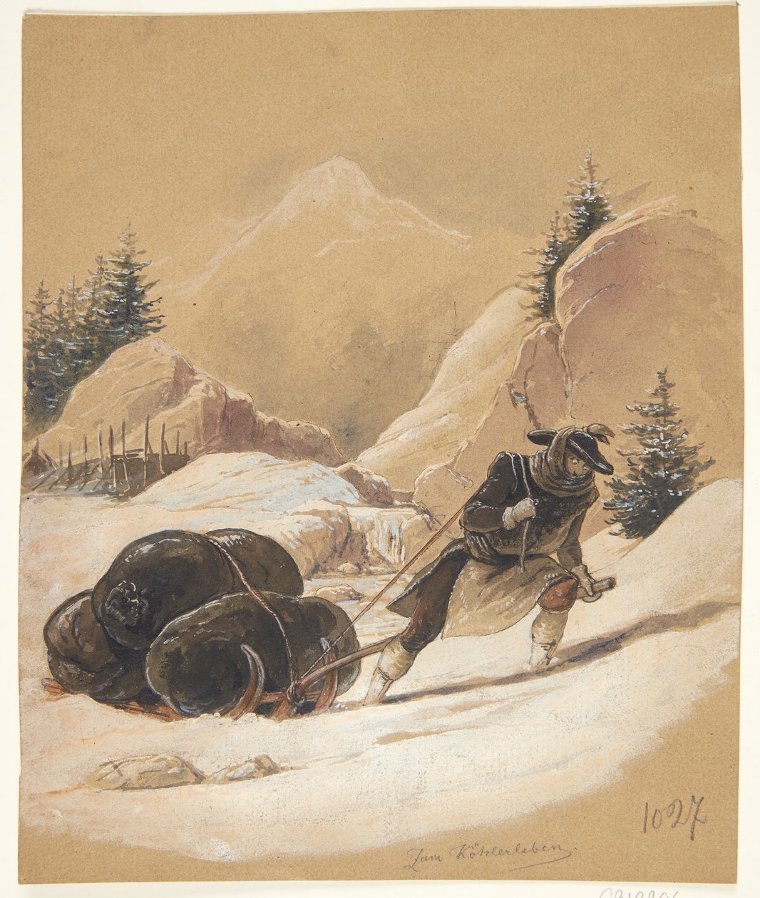 Mand med slæde af Sigmund Ferdinand Ritter von Perger