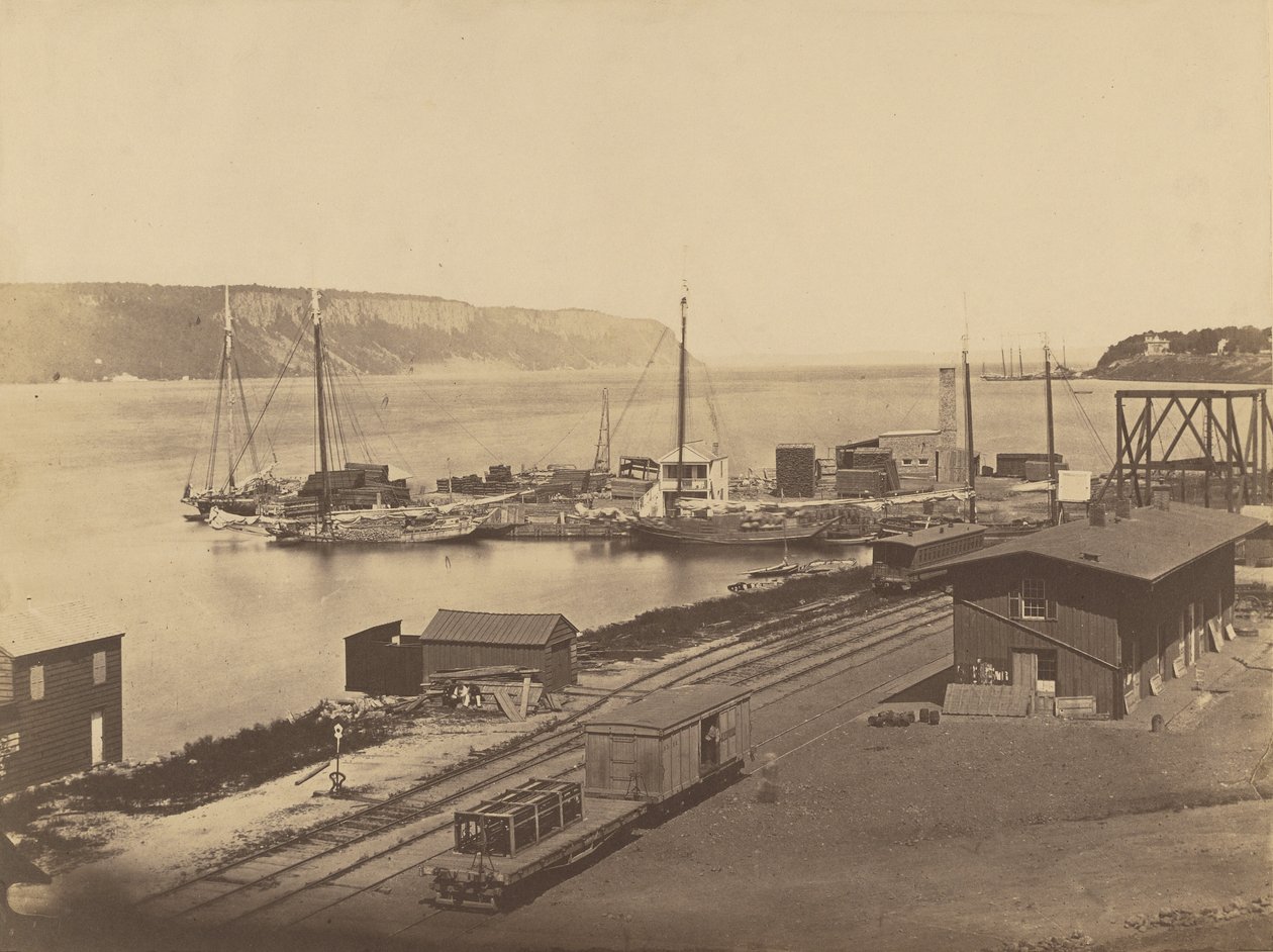 Palisades, Hudson River, Yonkers Docks af Silas A. Holmes