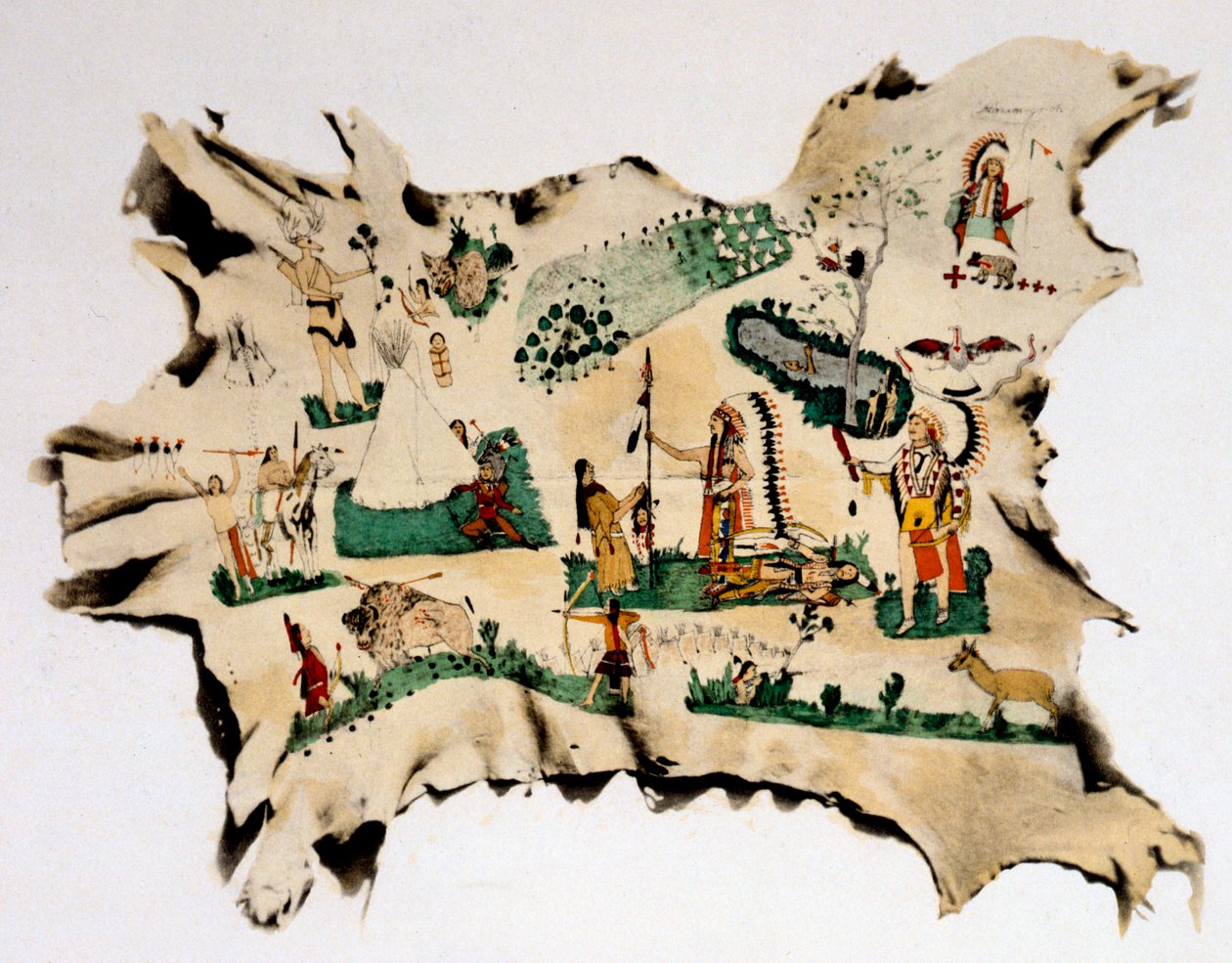 Indianermaleri på dyrehud, 1800-tallet af Silver Horn