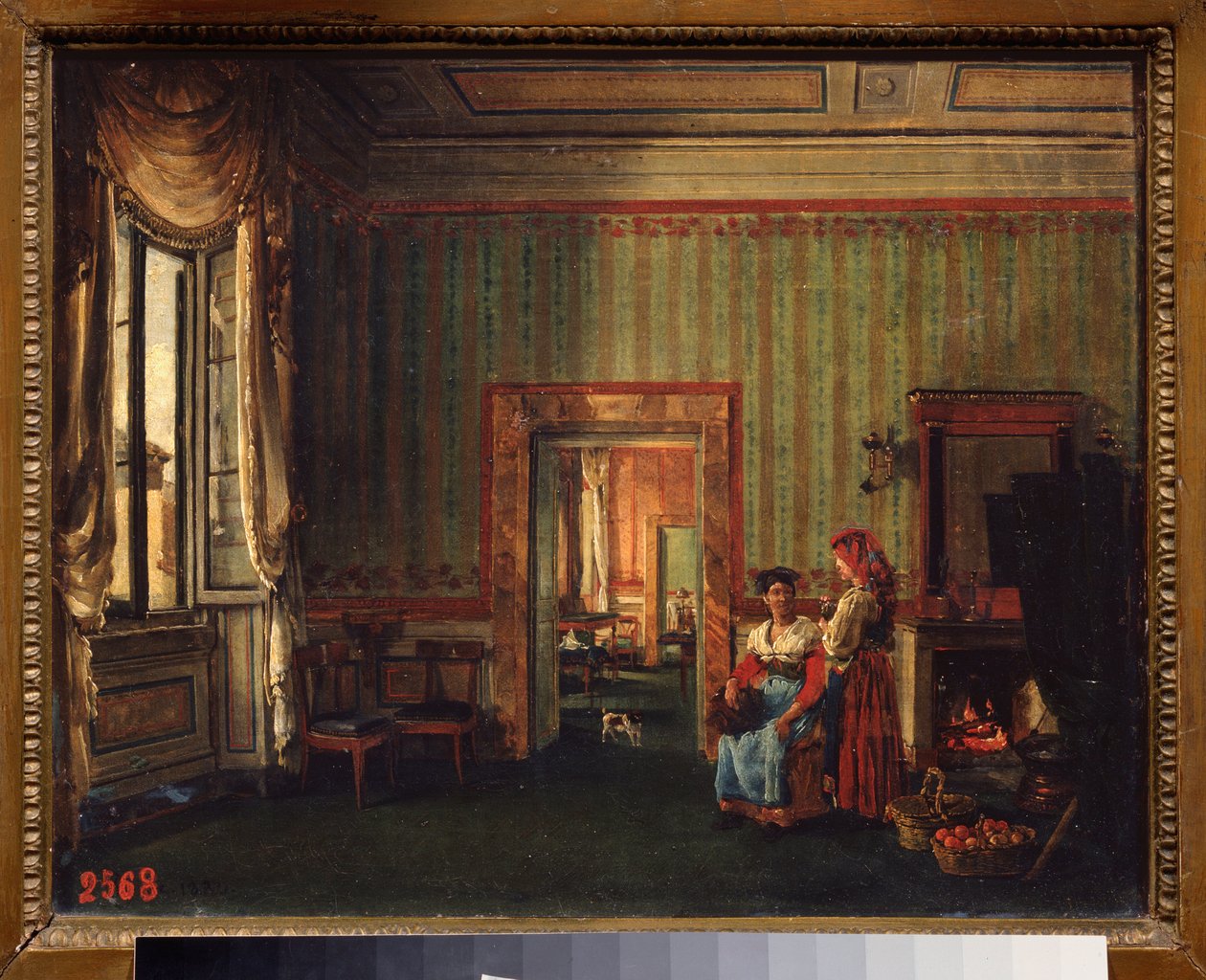 Interiør af prins Alexander Galitzines hus (Golitsyn) (1723-1804) i Rom (Italien). Maleri af Sylvester Feodosiyevich Shchedrin (Sylvester Shchedrin) (1791-1830), olie på lærred af Silvestr Fedosievich Shchedrin