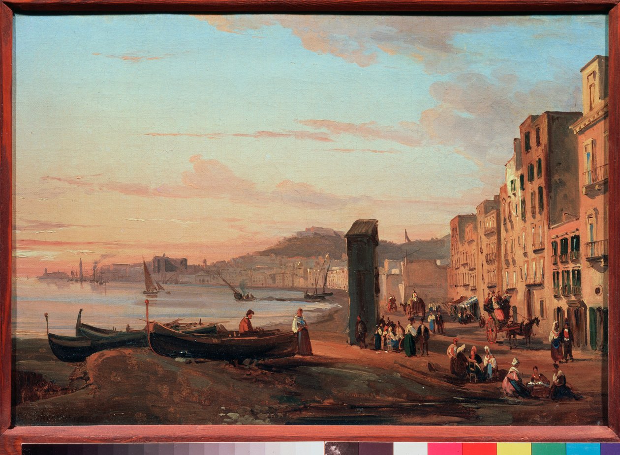 Kaj i Napoli (Italien). Maleri af Sylvester Feodosiyevich Shchedrin (Sylvester Shchedrin) (1791-1830), olie på lærred af Silvestr Fedosievich Shchedrin