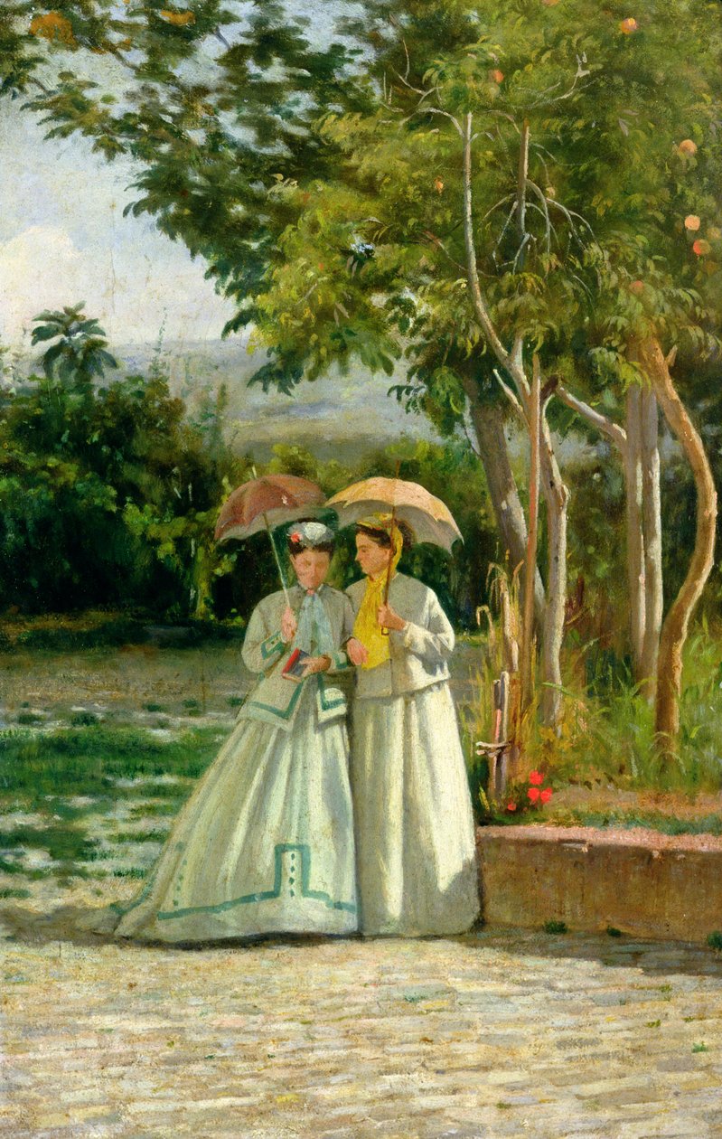 Promenade i en have af Silvestro Lega