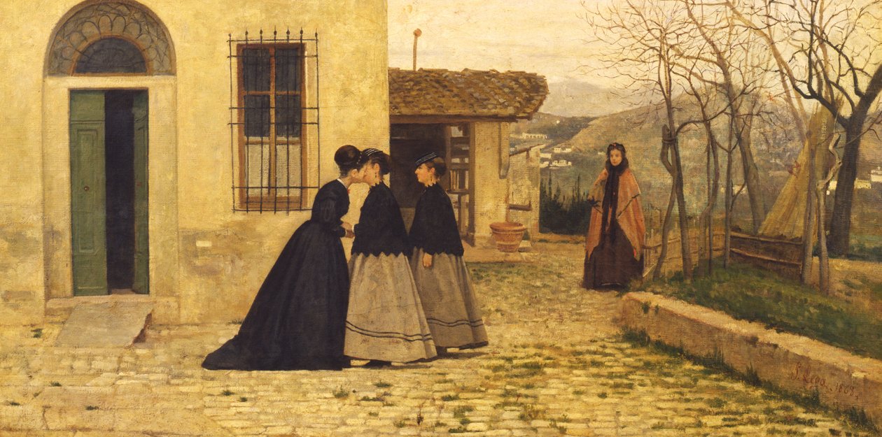 Besøget, 1868 af Silvestro Lega